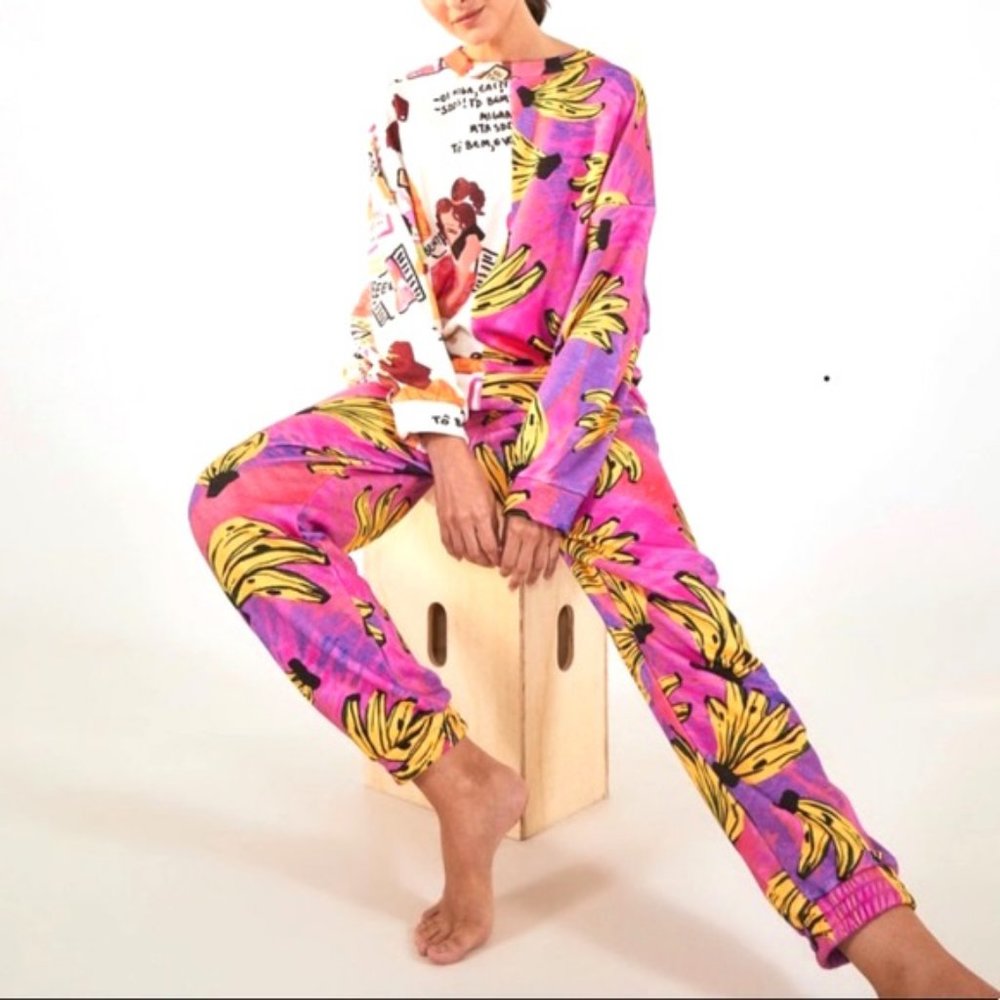 Farm Rio Tie-Dye Banana-Print Sweatpants - Picture 3 of 11